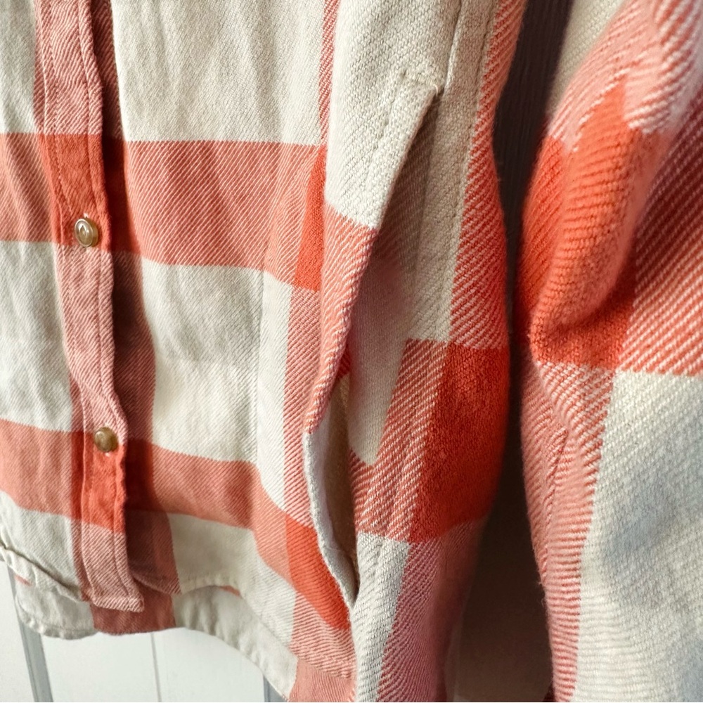 LL Bean Chamois Cotton Flannel Plaid Relaxed Fit Button Up Shirt Shacket Size XS - Picture 4 of 8